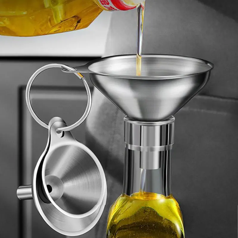Kitchen Gadgets New - 3Pcs Stainless Steel Kitchen Funnel Set