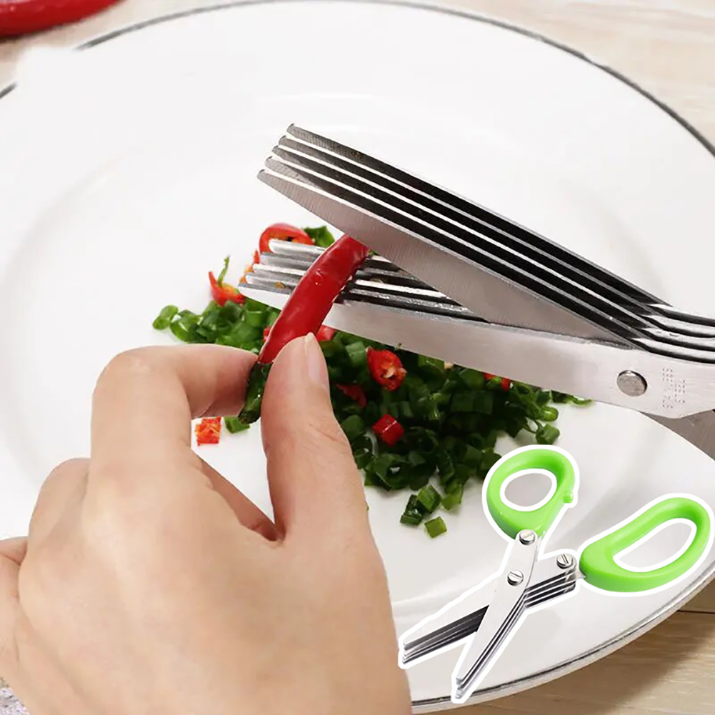 Stainless Steel Herb Scissors  - Herb Scissors 5 Blade ulasan dan harga