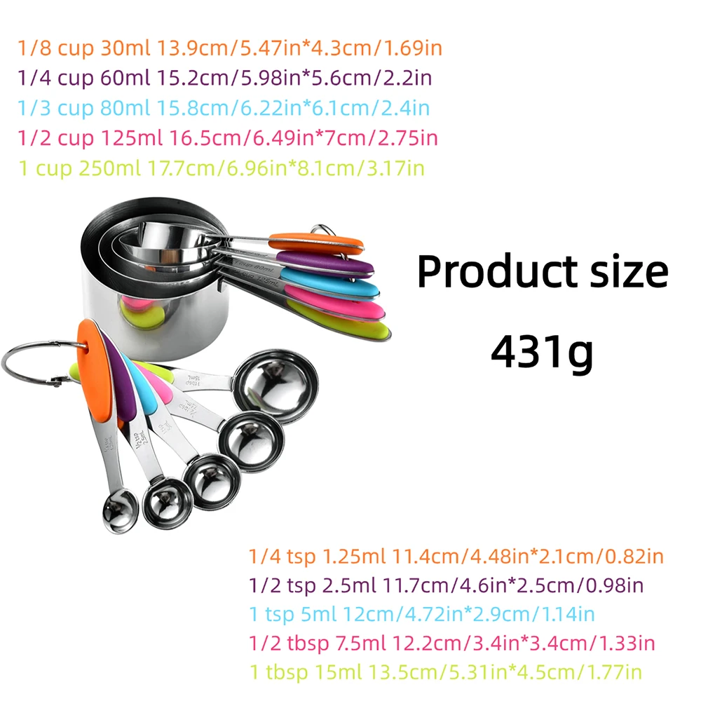 5/10Pcs Stainless Steel Measur - Kitchen Gadgets Latest ulasan dan harga