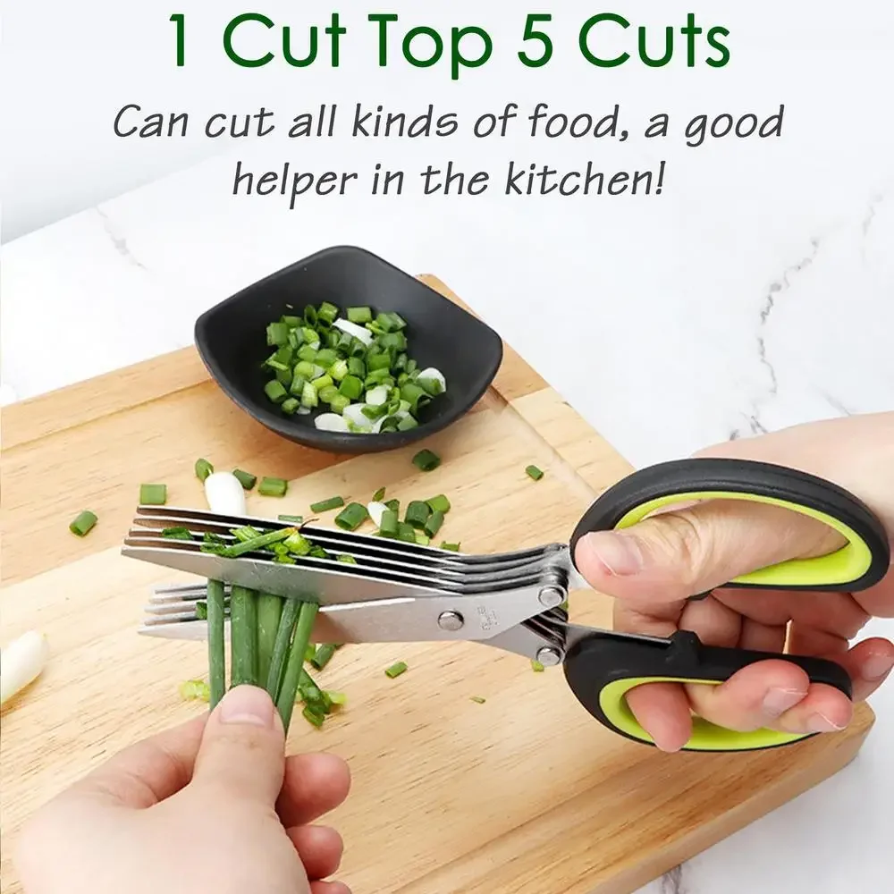 Multilayer Scissors Kitchen Sc - Herb Scissors 5 Blade ulasan dan harga