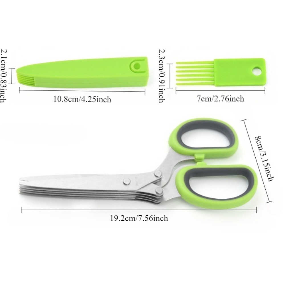 Multilayer Scissors Kitchen Sc - Herb Scissors 5 Blade ulasan dan harga