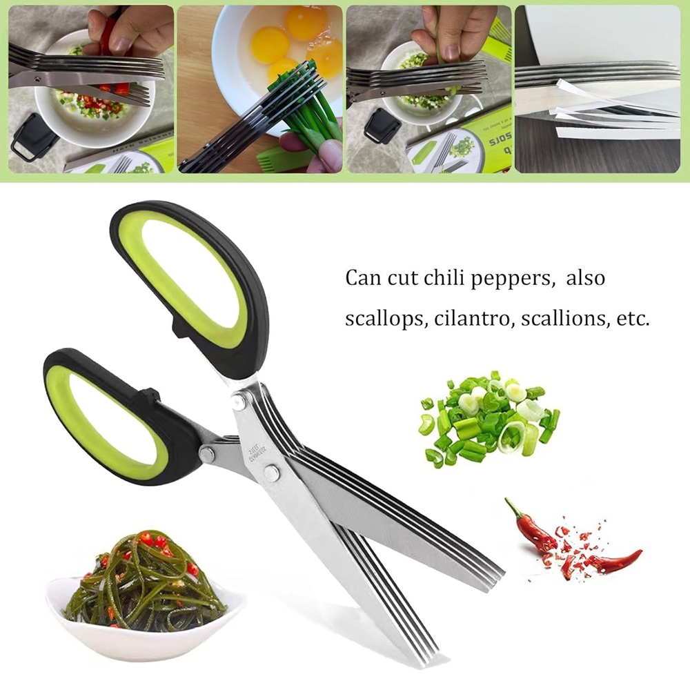 Multilayer Scissors Kitchen Sc - Herb Scissors 5 Blade ulasan dan harga