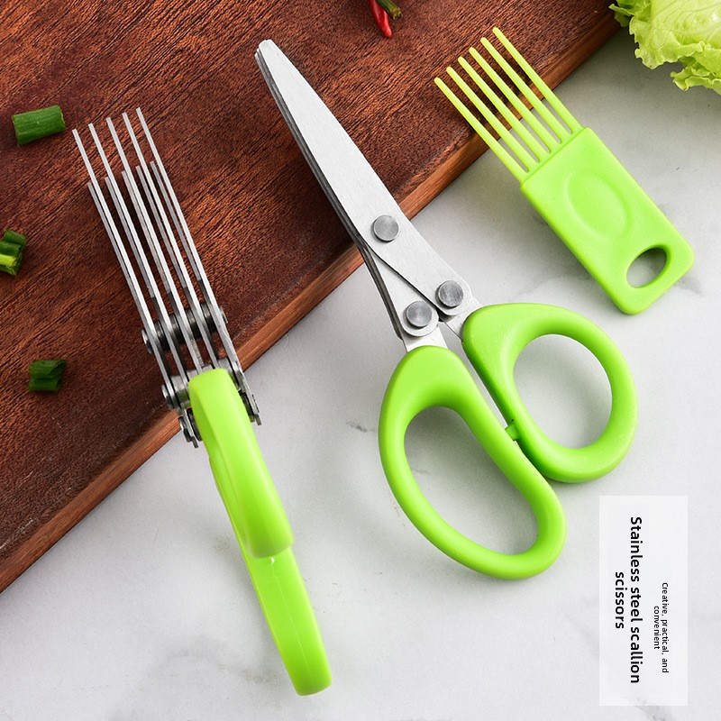 Stainless Steel Multi Layer 3  - Herb Scissors 5 Blade ulasan dan harga